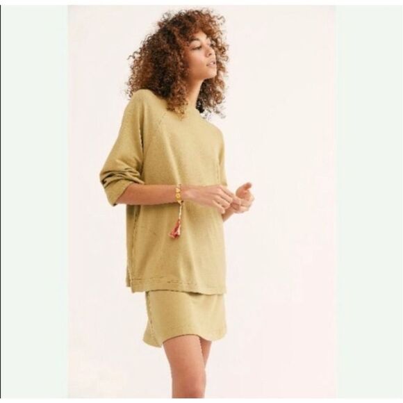 Free People Other - FREE PEOPLE FP BEACH ALEXIS 2 PC SWEATSHIRT TUNIC TOP & SKIRT SET SZ L